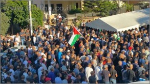 Funeral with Palestinian flag